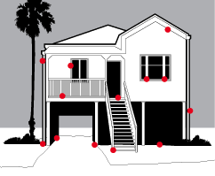 house pest treatment locations