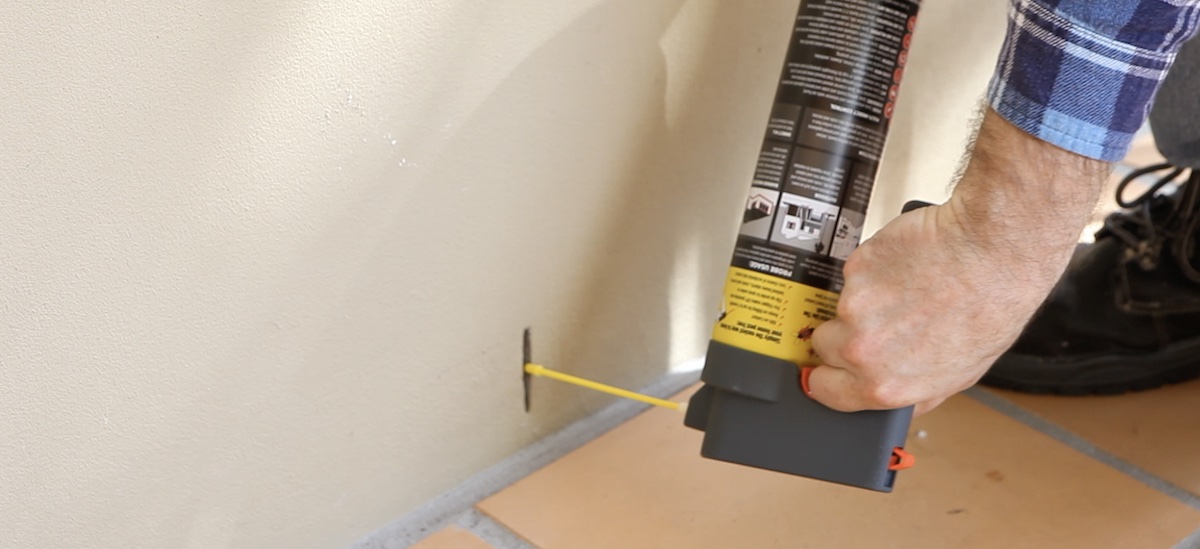 Spraying weephole for pests